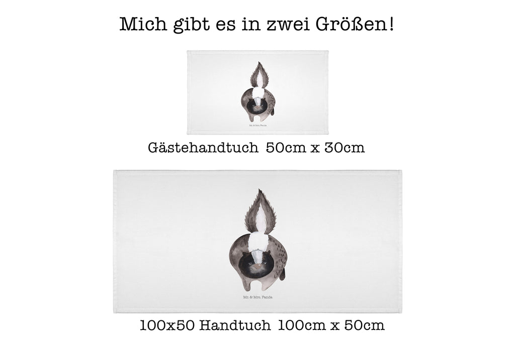 Handtuch Stinktier Angriff Gästetuch, Reisehandtuch, Sport Handtuch, Frottier, Kinder Handtuch, Stinktier, Skunk, Wildtier, Raubtier, Stinker, Stinki, wütend, Drohung