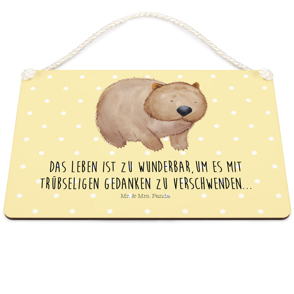 Deko Schild Wombat Dekoschild, Deko Schild, Schild, Tür Schild, Türschild, Holzschild, Wandschild, Wanddeko, Tiermotive, Gute Laune, lustige Sprüche, Tiere, Wombat, Das Leben ist schön, Motivation, Spruch, Australien