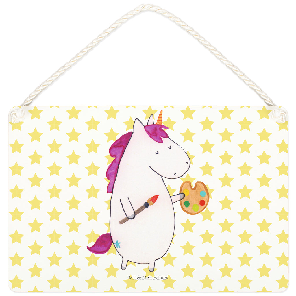 Deko Schild Einhorn Künstler Dekoschild, Deko Schild, Schild, Tür Schild, Türschild, Holzschild, Wandschild, Wanddeko, Einhorn, Einhörner, Einhorn Deko, Pegasus, Unicorn, Englisch, Künstler, Artist, Malen, Zeichnen, Welt, Farbe, Stift, Pinsel, Geschenk, Maler