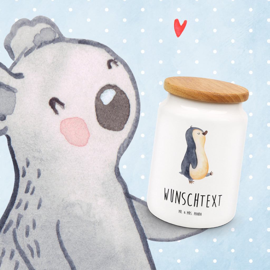 Personalisierte Vorratsdose Pinguin marschierend Personalisierte Vorratsdose, Personalisierte Keksdose, Personalisierte Keramikdose, Personalisierte Leckerlidose, Personalisierte Dose, Personalisierter Vorratsbehälter, Personalisierte Aufbewahrungsdose, Pinguin, Pinguine, Frühaufsteher, Langschläfer, Bruder, Schwester, Familie