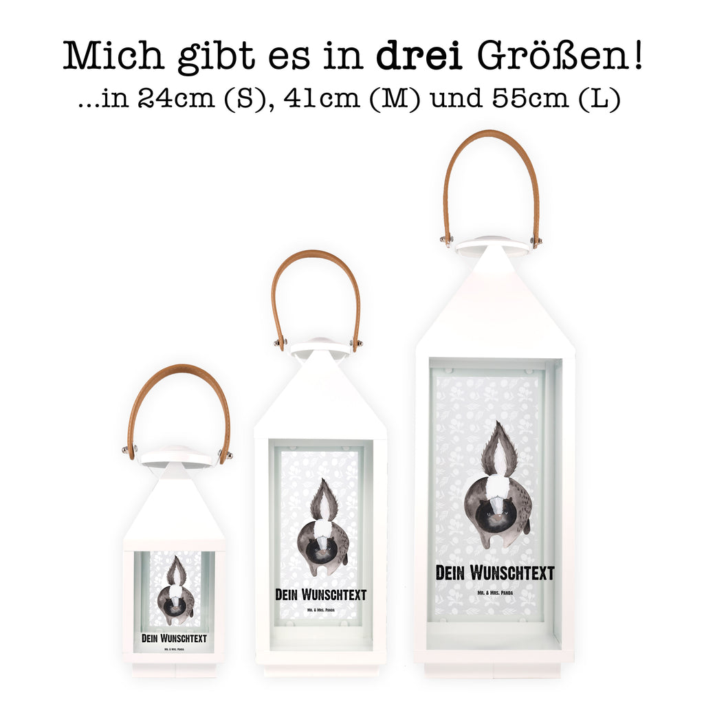 Personalisierte Deko Laterne Stinktier Angriff Gartenlampe, Gartenleuchte, Gartendekoration, Gartenlicht, Laterne kleine Laternen, XXL Laternen, Laterne groß, Stinktier, Skunk, Wildtier, Raubtier, Stinker, Stinki, wütend, Drohung