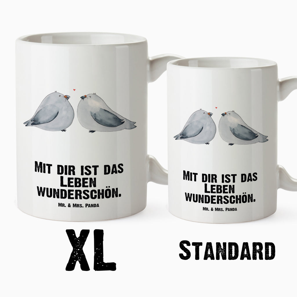 XL Tasse Turteltauben Liebe XL Tasse, Große Tasse, Grosse Kaffeetasse, XL Becher, XL Teetasse, spülmaschinenfest, Jumbo Tasse, Groß, Liebe, Partner, Freund, Freundin, Ehemann, Ehefrau, Heiraten, Verlobung, Heiratsantrag, Liebesgeschenk, Jahrestag, Hocheitstag, Turteltauben, Turteltäubchen, Tauben, Verliebt, Verlobt, Verheiratet, Geschenk Freundin, Geschenk Freund, Liebesbeweis, Hochzeitstag, Geschenk Hochzeit