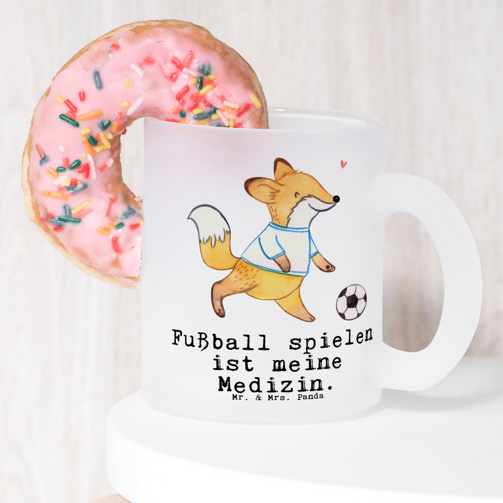 Teetasse Fuchs Fußball spielen Medizin Teetasse, Teeglas, Teebecher, Tasse mit Henkel, Tasse, Glas Teetasse, Teetasse aus Glas, Geschenk, Sport, Sportart, Hobby, Schenken, Danke, Dankeschön, Auszeichnung, Gewinn, Sportler, Fußball spielen, Fußballtraining, Fußballverein, Fußballmannschaft, Fußball Turnier, Punktspiele, Fußball