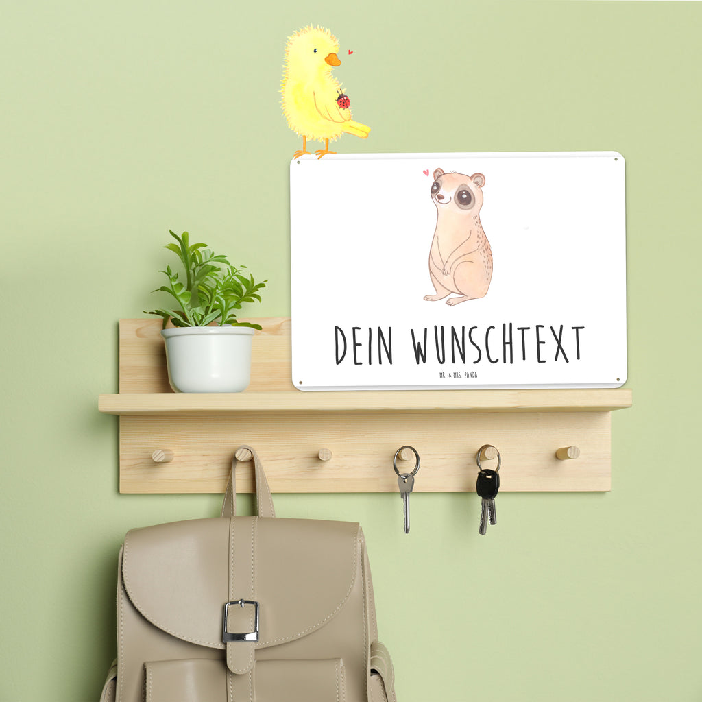 Personalisiertes Blechschild Plumplori Glücklich Blechschild, Metallschild, Geschenk Schild, Schild, Magnet-Metall-Schild, Deko Schild, Wandschild, Wand-Dekoration, Türschild, Tiermotive, Gute Laune, lustige Sprüche, Tiere, Plumplori, Niedlich, Glück