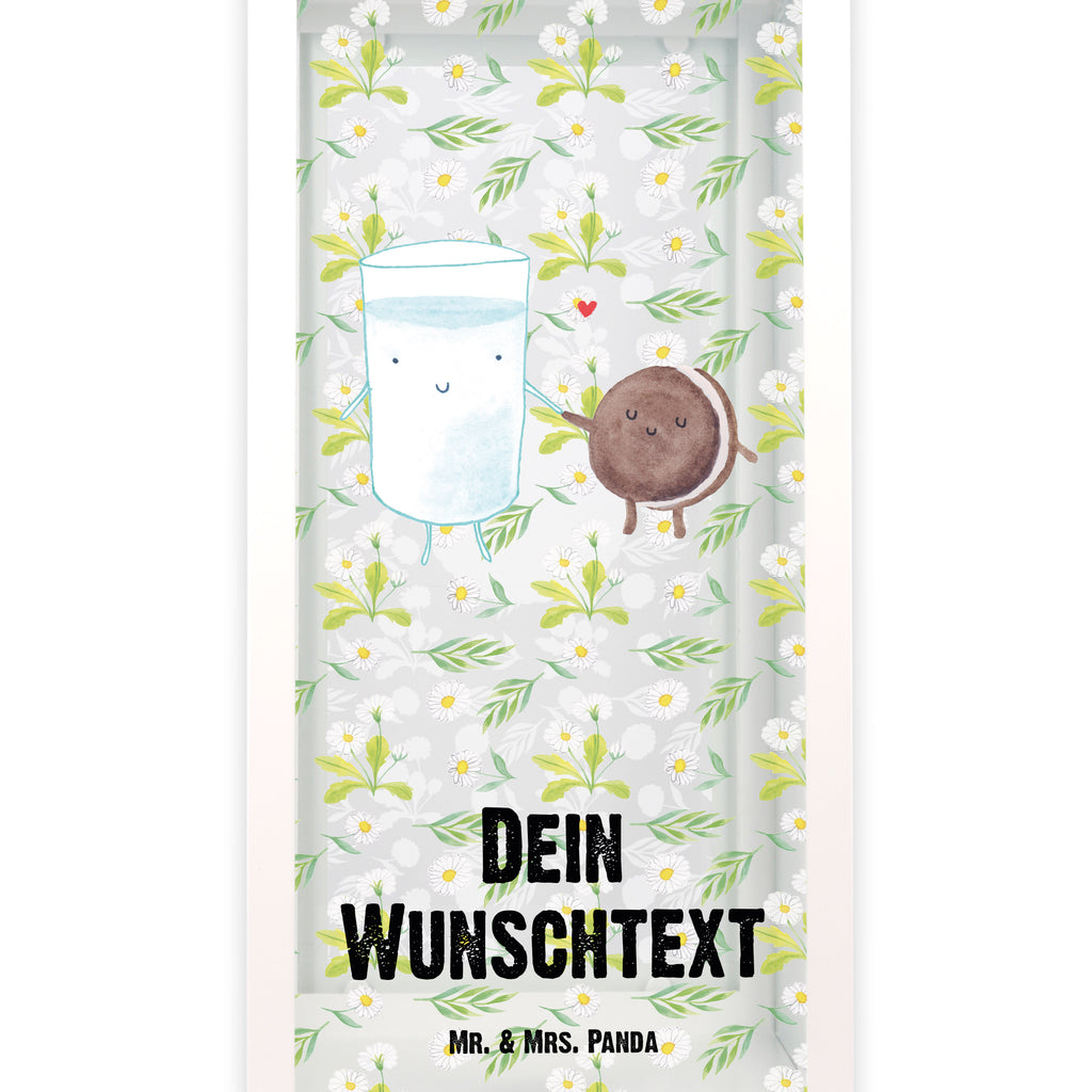 Personalisierte Deko Laterne Milch & Keks Gartenlampe, Gartenleuchte, Gartendekoration, Gartenlicht, Laterne kleine Laternen, XXL Laternen, Laterne groß, Tiermotive, Gute Laune, lustige Sprüche, Tiere, Milk, Cookie, Milch, Keks, Kekse, Kaffee, Einladung Frühstück, Motiv süß, romantisch, perfektes Paar