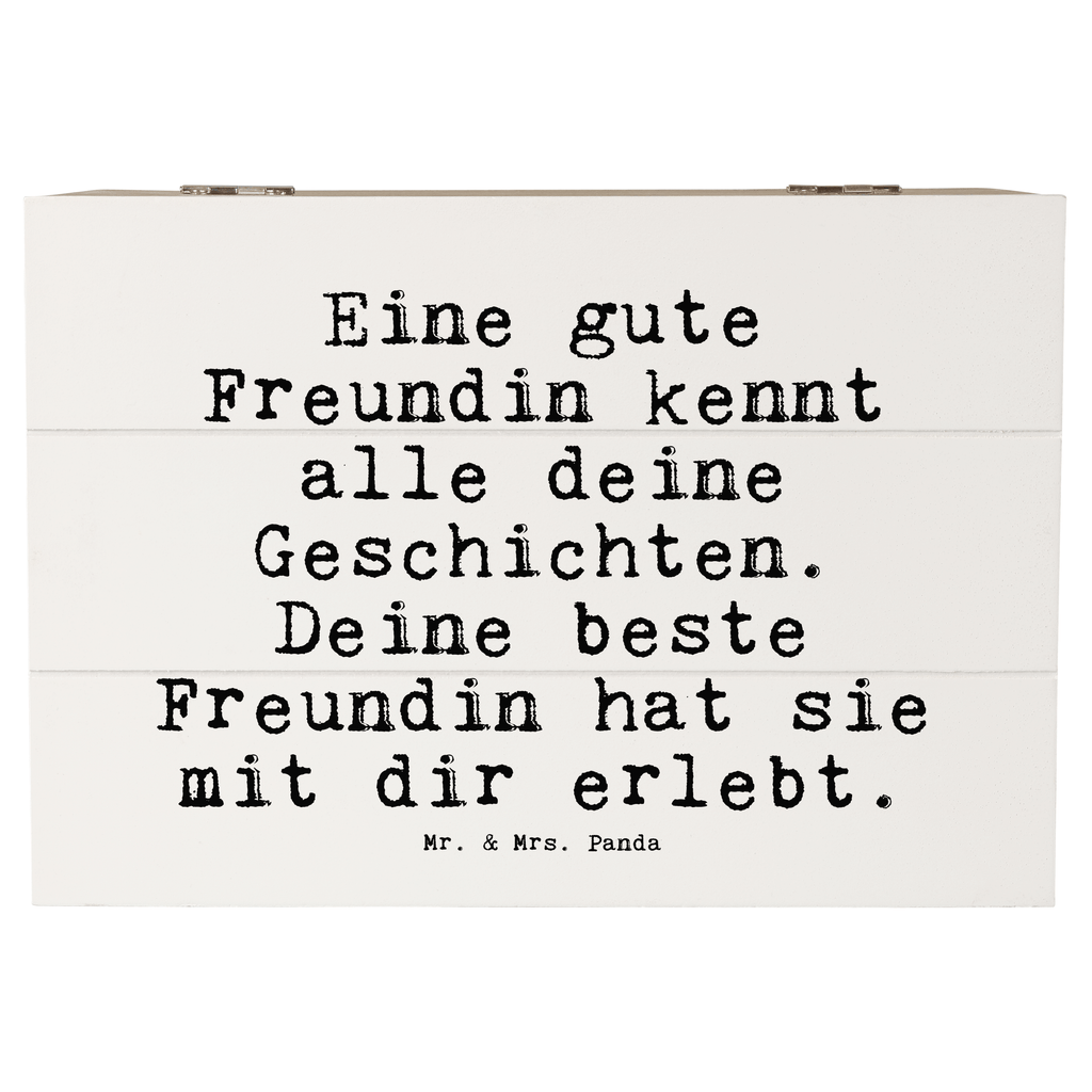 Holzkiste Sprüche und Zitate Eine gute Freundin kennt alle deine Geschichten. Deine beste Freundin hat sie mit dir erlebt. Holzkiste, Kiste, Schatzkiste, Truhe, Schatulle, XXL, Erinnerungsbox, Erinnerungskiste, Dekokiste, Aufbewahrungsbox, Geschenkbox, Geschenkdose, Spruch, Sprüche, lustige Sprüche, Weisheiten, Zitate, Spruch Geschenke, Spruch Sprüche Weisheiten Zitate Lustig Weisheit Worte