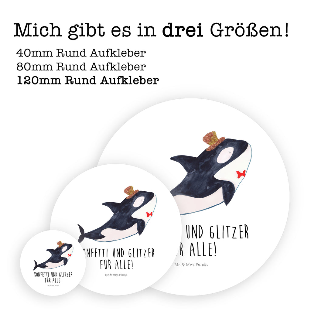 Rund Aufkleber Orca Zylinder Sticker, Aufkleber, Etikett, Meerestiere, Meer, Urlaub, Narwal, Glitter, Konfetti, Glitzer, Geburtstag, Feier, Fete, Fest, Glückwunsch, Orca