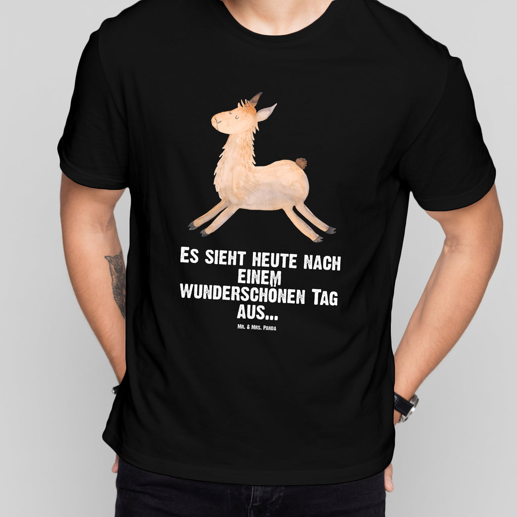 T-Shirt Standard Lama Springen T-Shirt, Shirt, Tshirt, Lustiges T-Shirt, T-Shirt mit Spruch, Party, Junggesellenabschied, Jubiläum, Geburstag, Herrn, Damen, Männer, Frauen, Schlafshirt, Nachthemd, Sprüche, Lama, Alpaka, Lamas, Lieblingstag, Happy day, fröhlich, Glück, Freundin, Liebeskummer, Neustart, guten Morgen, Start, Prüfung, Abitur