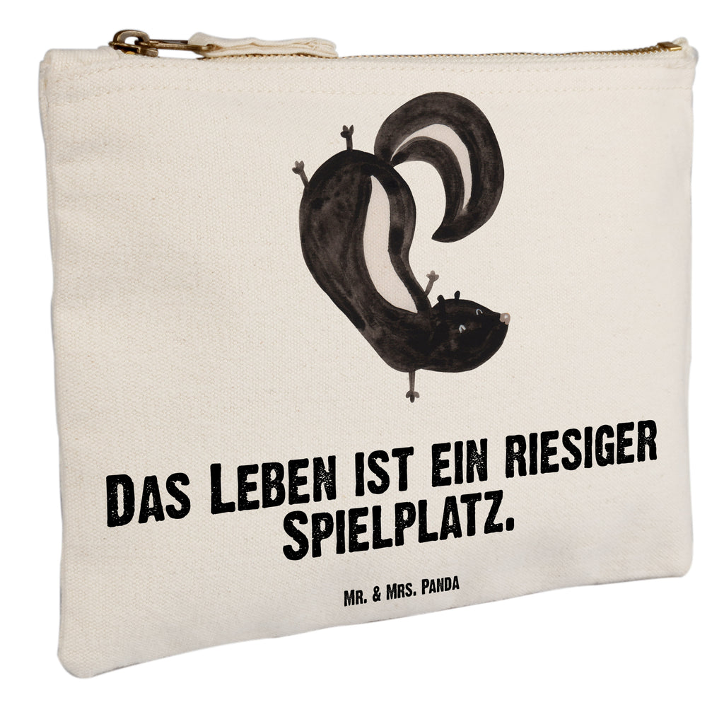 Schminktasche Stinktier Handstand Schminktasche, Kosmetiktasche, Kosmetikbeutel, Stiftemäppchen, Etui, Federmappe, Makeup, XXL, Schminketui, Kosmetiketui, Schlamperetui, Stinktier, Skunk, Wildtier, Raubtier, Stinker, Stinki, Spielplatz, verpielt, Kind