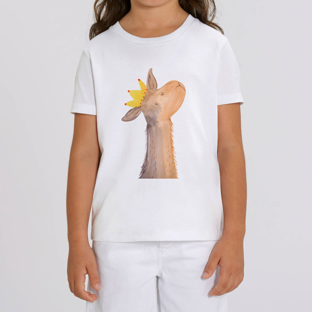 Organic Kinder T-Shirt Lamakopf König Kinder T-Shirt, Kinder T-Shirt Mädchen, Kinder T-Shirt Jungen, Lama, Alpaka, Lamas, König, Königin, Freundin, Mama, Papa, Büro Kollege, Kollegin, Chef, Vorgesetzter, Abi, Abitur