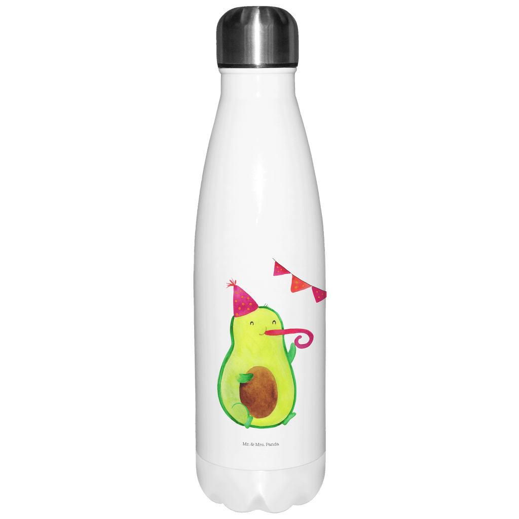 Thermosflasche Avocado Party Time Isolierflasche, Thermoflasche, Trinkflasche, Thermos, Edelstahl, Avocado, Veggie, Vegan, Gesund