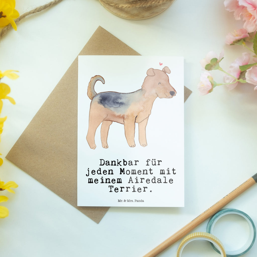 Grußkarte Airedale Terrier Moment Grußkarte, Klappkarte, Einladungskarte, Glückwunschkarte, Hochzeitskarte, Geburtstagskarte, Karte, Ansichtskarten, Hund, Hunderasse, Rassehund, Hundebesitzer, Geschenk, Tierfreund, Schenken, Welpe, Airedale Terrier