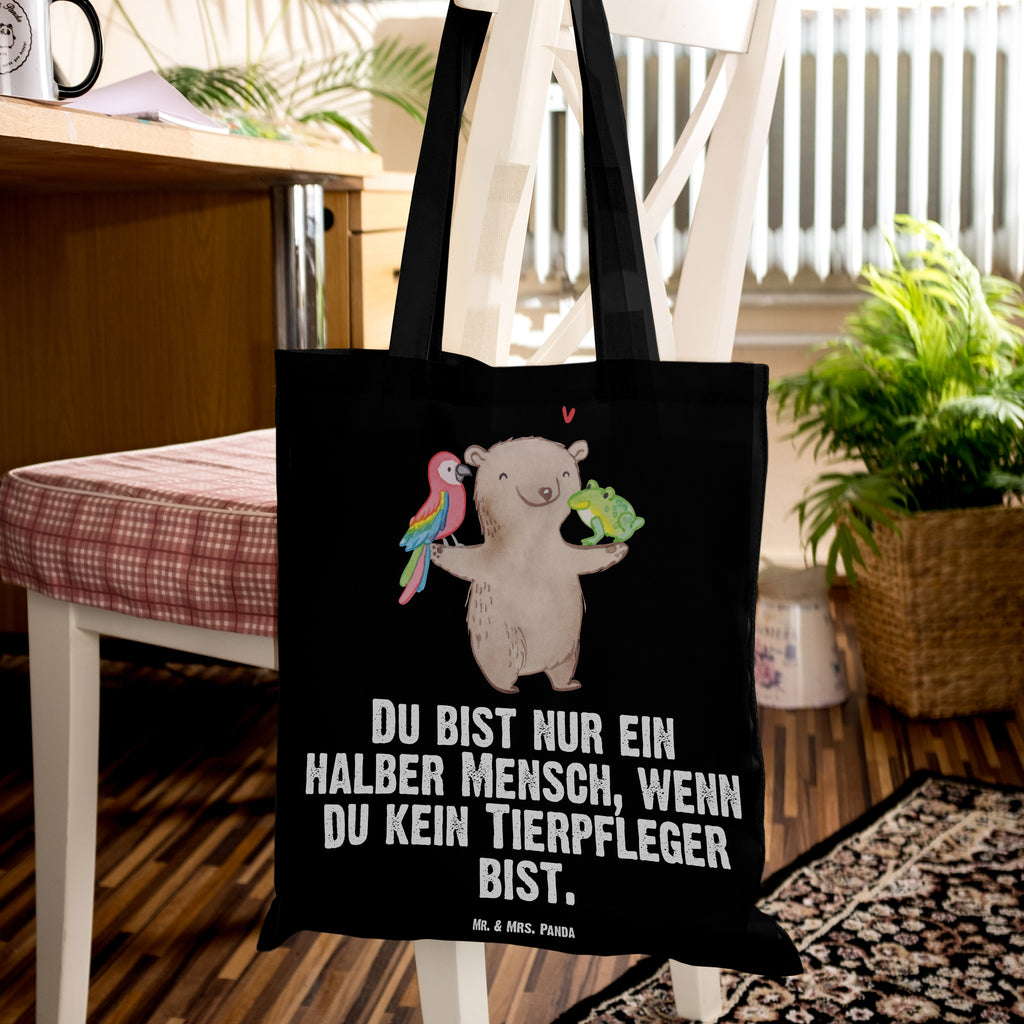 Tragetasche Tierpfleger mit Herz Beuteltasche, Beutel, Einkaufstasche, Jutebeutel, Stoffbeutel, Tasche, Shopper, Umhängetasche, Strandtasche, Schultertasche, Stofftasche, Tragetasche, Badetasche, Jutetasche, Einkaufstüte, Laptoptasche, Beruf, Ausbildung, Jubiläum, Abschied, Rente, Kollege, Kollegin, Geschenk, Schenken, Arbeitskollege, Mitarbeiter, Firma, Danke, Dankeschön