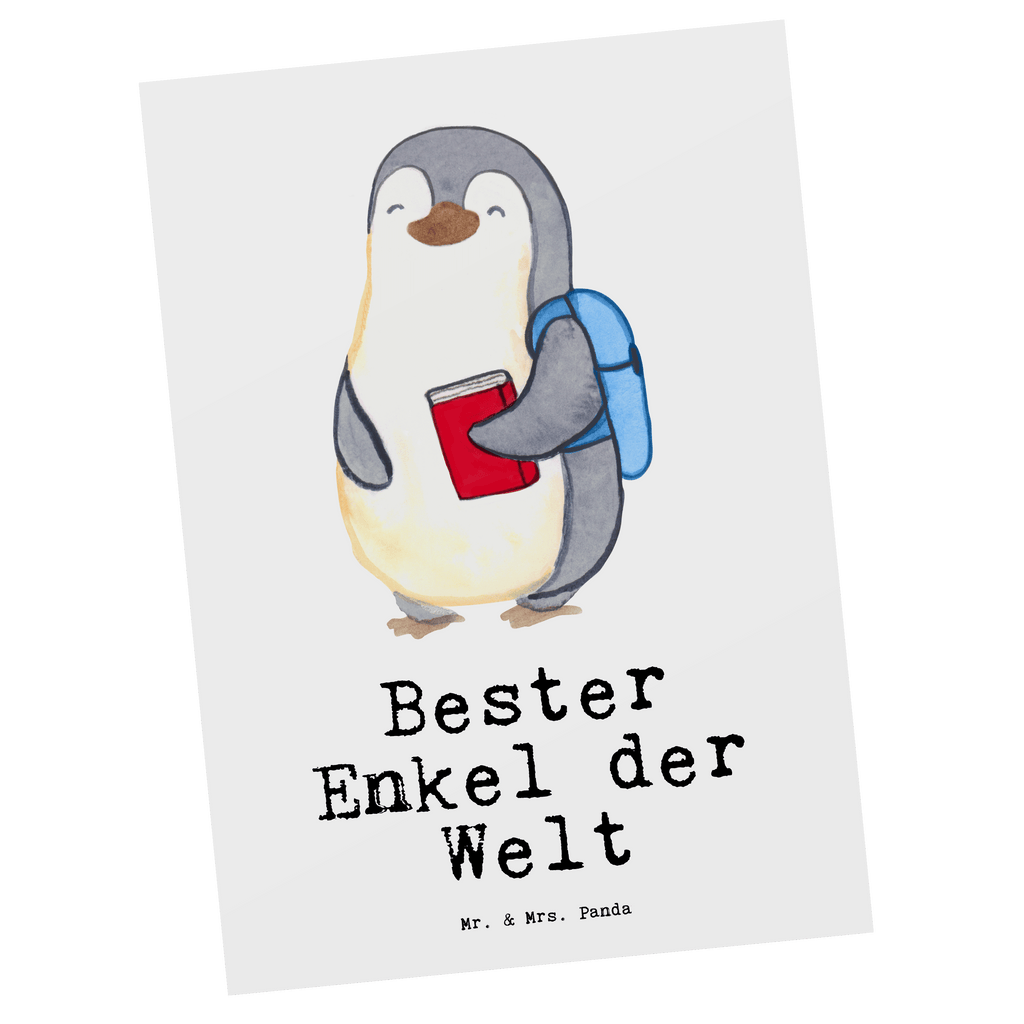 Postkarte Pinguin Bester Enkel der Welt Postkarte, Karte, Geschenkkarte, Grußkarte, Einladung, Ansichtskarte, Geburtstagskarte, Einladungskarte, Dankeskarte, Ansichtskarten, Einladung Geburtstag, Einladungskarten Geburtstag, für, Dankeschön, Geschenk, Schenken, Geburtstag, Geburtstagsgeschenk, Geschenkidee, Danke, Bedanken, Mitbringsel, Freude machen, Geschenktipp, Enkel, Enkelkind, Enkelsohn, Oma, Opa, Kind von Tochter, Kind von Sohn, Taufe, Großsohn