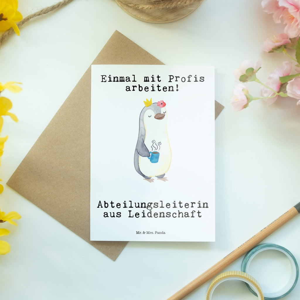 Grußkarte Abteilungsleiterin aus Leidenschaft Grußkarte, Klappkarte, Einladungskarte, Glückwunschkarte, Hochzeitskarte, Geburtstagskarte, Karte, Ansichtskarten, Beruf, Ausbildung, Jubiläum, Abschied, Rente, Kollege, Kollegin, Geschenk, Schenken, Arbeitskollege, Mitarbeiter, Firma, Danke, Dankeschön, Abteilungsleiterin, Teamleiterin, Führungskraft