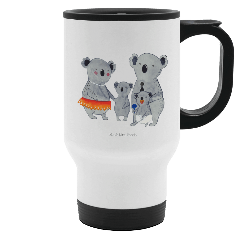 Thermobecher Koala Familie Thermobecher, To Go Becher, Thermotasse, Kaffeebecher, Isolierbecher, Thermobecher To Go, Warmhaltetasse, Edelstahlbecher, Reisebecher, Tasse mit Deckel, Thermobecher für 400 ml, Kaffeetasse zum Mitnehmen, Tasse zum Mitnehmen, Spülmaschinenfest, Familie, Vatertag, Muttertag, Bruder, Schwester, Mama, Papa, Oma, Opa, Koala, Koalas, Family, Kinder, Geschwister, Familienleben