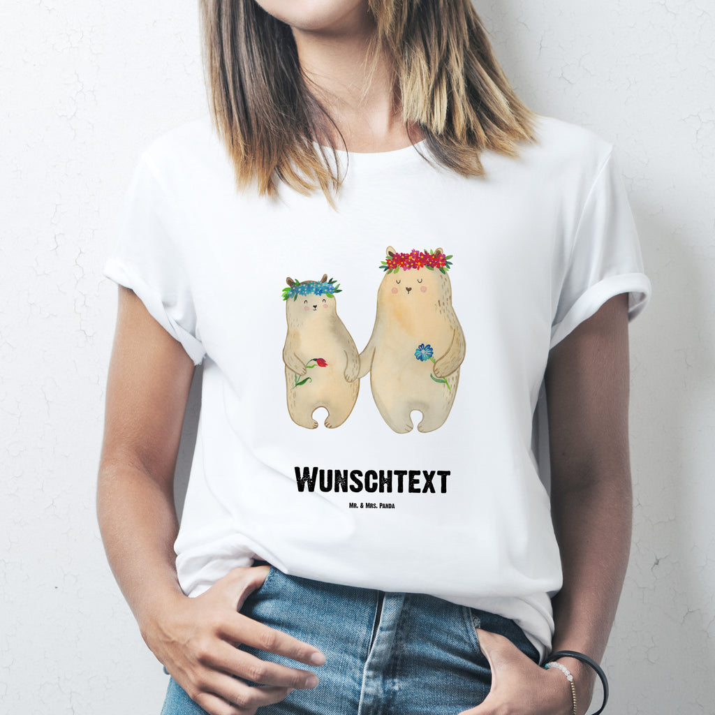 Personalisiertes T-Shirt Bären mit Blumenkranz T-Shirt Personalisiert, T-Shirt mit Namen, T-Shirt mit Aufruck, Männer, Frauen, Familie, Vatertag, Muttertag, Bruder, Schwester, Mama, Papa, Oma, Opa, Bär, Bären, Mutter, Mutti, Mami, Lieblingsmensch, Lieblingsmama, beste Mutter, weltbeste Mama, Geschenk Mama. Muttertag, Tochter, Kind, Kinder, Töchter, Family, Vorbild