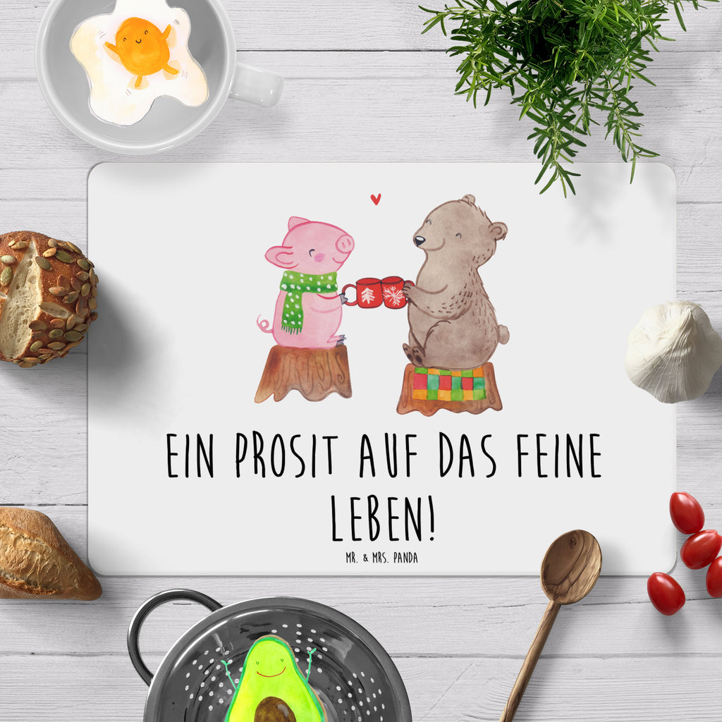 Tischset Glühschwein Sause Tischset, Tischuntersetzer, Platzset, Tischsets abwaschbar, Tischunterlage, Winter, Weihnachten, Weihnachtsdeko, Nikolaus, Advent, Heiligabend, Wintermotiv, Prost, Alles Gute, Weihnachtszeit, Schwein, Bär