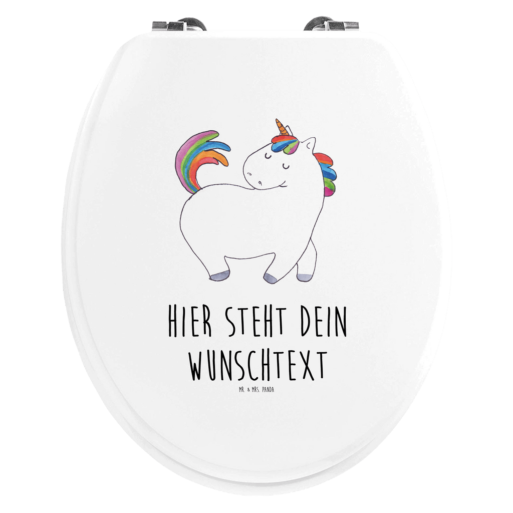 Personalisierter WC Sitz Motiv Einhorn stolzierend Personalisierte Klobrille, Personalisierter Klodeckel, Personalisierter Toilettendeckel, Personalisierter WC-Sitz, Toilettendeckel mit Namen, WC Sitz mit Namen, Einhorn, Einhörner, Einhorn Deko, Pegasus, Unicorn, stolz, anders, bunt, Pferd, Reiter, Reiten, Freundin, Geschenk