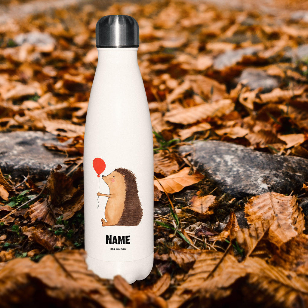 Personalisierte Thermosflasche Igel mit Luftballon Personalisierte Isolierflasche, Personalisierte Thermoflasche, Personalisierte Trinkflasche, Trinkflasche Mit Namen, Wunschname, Bedrucken, Namensflasche, Tiermotive, Gute Laune, lustige Sprüche, Tiere, Igel, Geburtstag, Herzlichen Glückwunsch, Glückwunsch, Geburtstagskind, Ballon, Happy Birthday