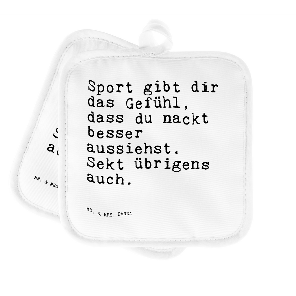 2er Set Topflappen  Sprüche und Zitate Sport gibt dir das Gefühl, dass du nackt besser aussiehst. Sekt übrigens auch. Topflappen, Topfuntersetzer, Ofenhandschuh, Topflappen Set, Topflappen lustig, Topflappen mit Spruch, Spruch, Sprüche, lustige Sprüche, Weisheiten, Zitate, Spruch Geschenke, Spruch Sprüche Weisheiten Zitate Lustig Weisheit Worte