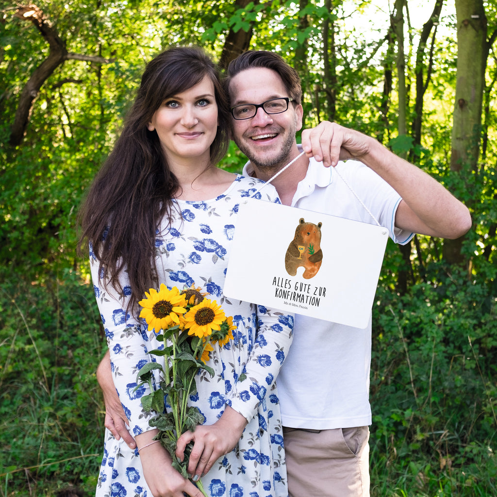 Deko Schild Konfirmation-Bär Dekoschild, Deko Schild, Schild, Tür Schild, Türschild, Holzschild, Wandschild, Wanddeko, Bär, Teddy, Teddybär, Konfirmation, Kirche, evangelisch, Gottesdienst