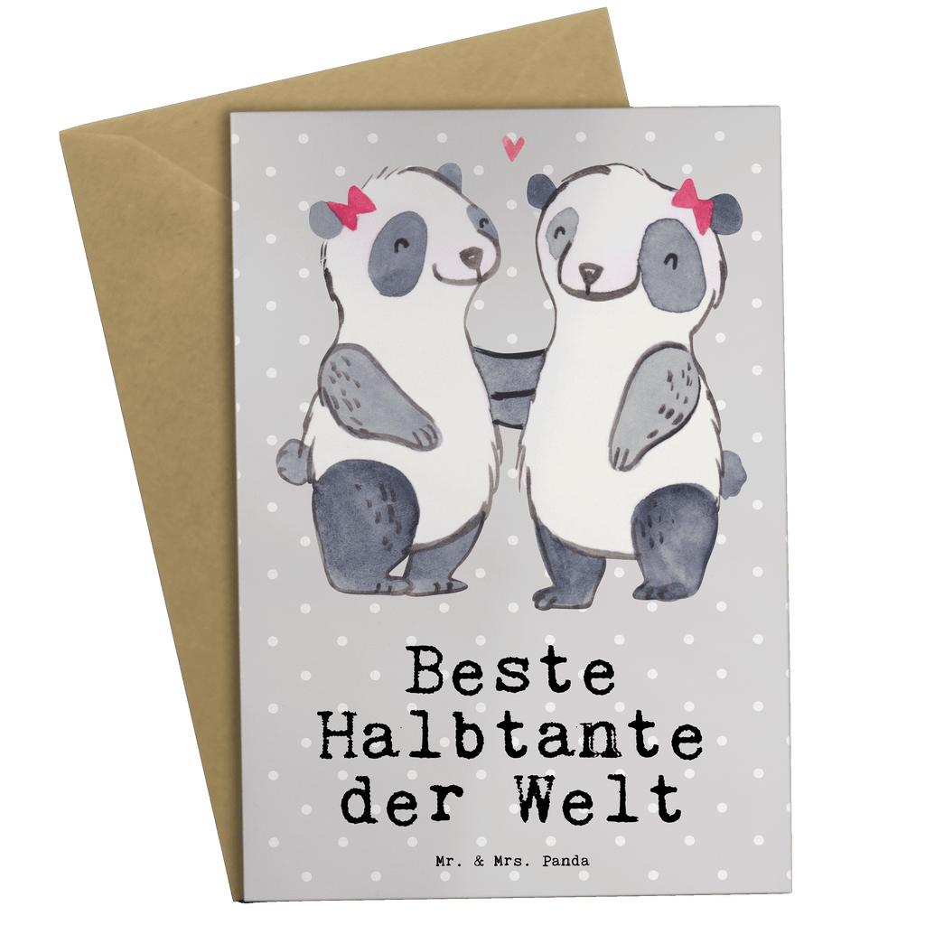 Grußkarte Panda Beste Halbtante der Welt Grußkarte, Klappkarte, Einladungskarte, Glückwunschkarte, Hochzeitskarte, Geburtstagskarte, Karte, Ansichtskarten, für, Dankeschön, Geschenk, Schenken, Geburtstag, Geburtstagsgeschenk, Geschenkidee, Danke, Bedanken, Mitbringsel, Freude machen, Geschenktipp, Halbtante, Tante, beste Tante, Stieftante, Stief, Stiefgeschwister, Familie, Kleinigkeit