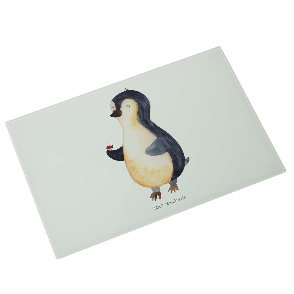 Glasschneidebrett Pinguin Marienkäfer Glasschneidebrett, Schneidebrett, Frühstücksbrett, Küche, Pinguin, Pinguine, Marienkäfer, Liebe, Wunder, Glück, Freude, Lebensfreude