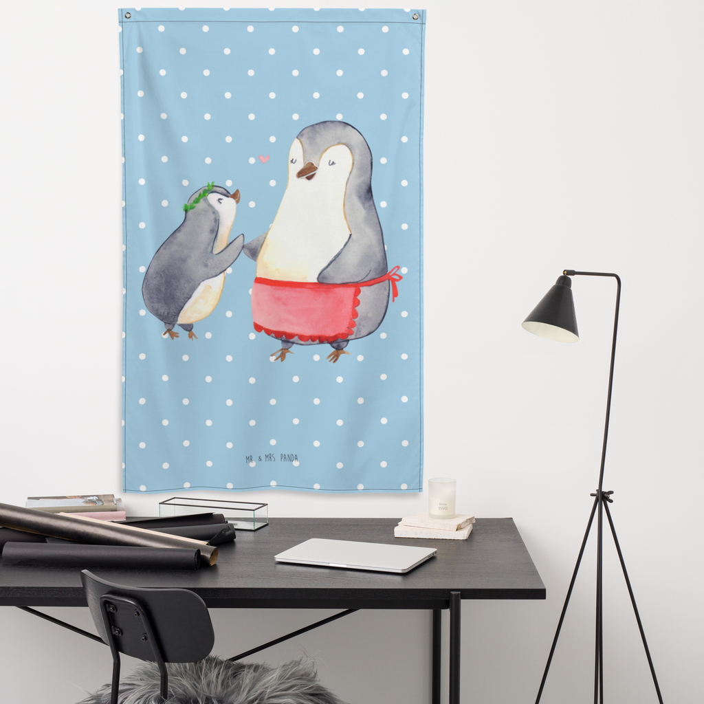 Wandteppich Pinguin mit Kind Wandbehang, Dekoration, Boho, Wandteppich, Wandtuch, Wanddeko, Tapisserie, Tapestry, Wandbild, Textil-Kunst, Schmuck-Wandbehang, Wand Deko, Kinderzimmer, Kinderzimmer Wand, Kinderzimmer Deko, Kinderzimmer Wanddeko, Familie, Vatertag, Muttertag, Bruder, Schwester, Mama, Papa, Oma, Opa, Geschenk, Mami, Mutti, Mutter, Geburststag