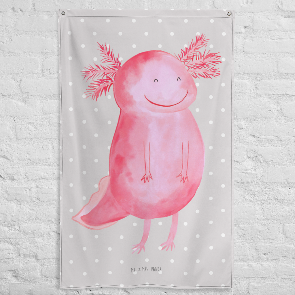 Wandteppich Axolotl glücklich Wandbehang, Dekoration, Boho, Wandteppich, Wandtuch, Wanddeko, Tapisserie, Tapestry, Wandbild, Textil-Kunst, Schmuck-Wandbehang, Wand Deko, Kinderzimmer, Kinderzimmer Wand, Kinderzimmer Deko, Kinderzimmer Wanddeko, Axolotl, Molch, Axolot, Schwanzlurch, Lurch, Lurche, Motivation, gute Laune