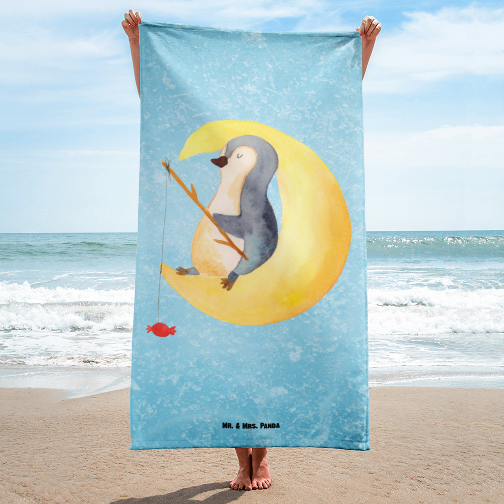 XL Badehandtuch Pinguin Mond Handtuch, Badetuch, Duschtuch, Strandtuch, Saunatuch, Pinguin, Pinguine, Spruch, schlafen, Nachtruhe, Einschlafen, Schlafzimmer, Schlafstörungen, Gästezimmer