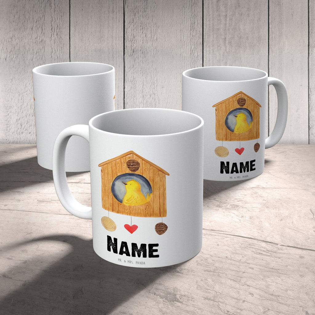 Personalisierte Tasse Vogelhaus Personalisierte Tasse, Namenstasse, Wunschname, Personalisiert, Tasse, Namen, Drucken, Tasse mit Namen, Tiermotive, Gute Laune, lustige Sprüche, Tiere, Vogel, Vögel, Vogelhaus, Vogelhäuschen, Home sweet home, Zuhause, Nest, Eigenheim, Familie, Wohnung, Haus, unser Haus, Lieblingsort, Castle