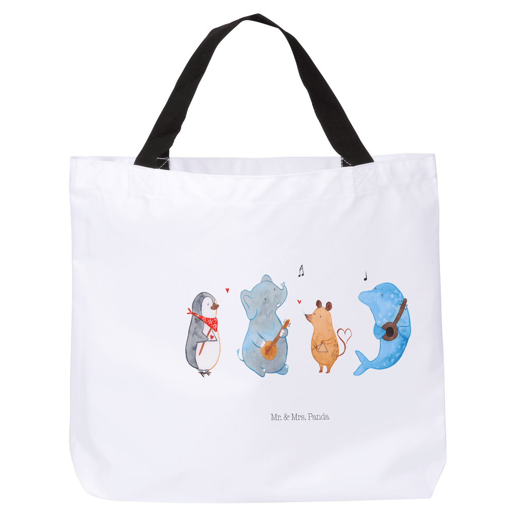 Shopper Big Band Beutel, Einkaufstasche, Tasche, Strandtasche, Einkaufsbeutel, Shopper, Schultasche, Freizeittasche, Tragebeutel, Schulbeutel, Alltagstasche, Tiermotive, Gute Laune, lustige Sprüche, Tiere, Hund, Pinguin, Maus, Elefant, Delfin, Gitarre, Band, Triangel, Musikanten, Musik