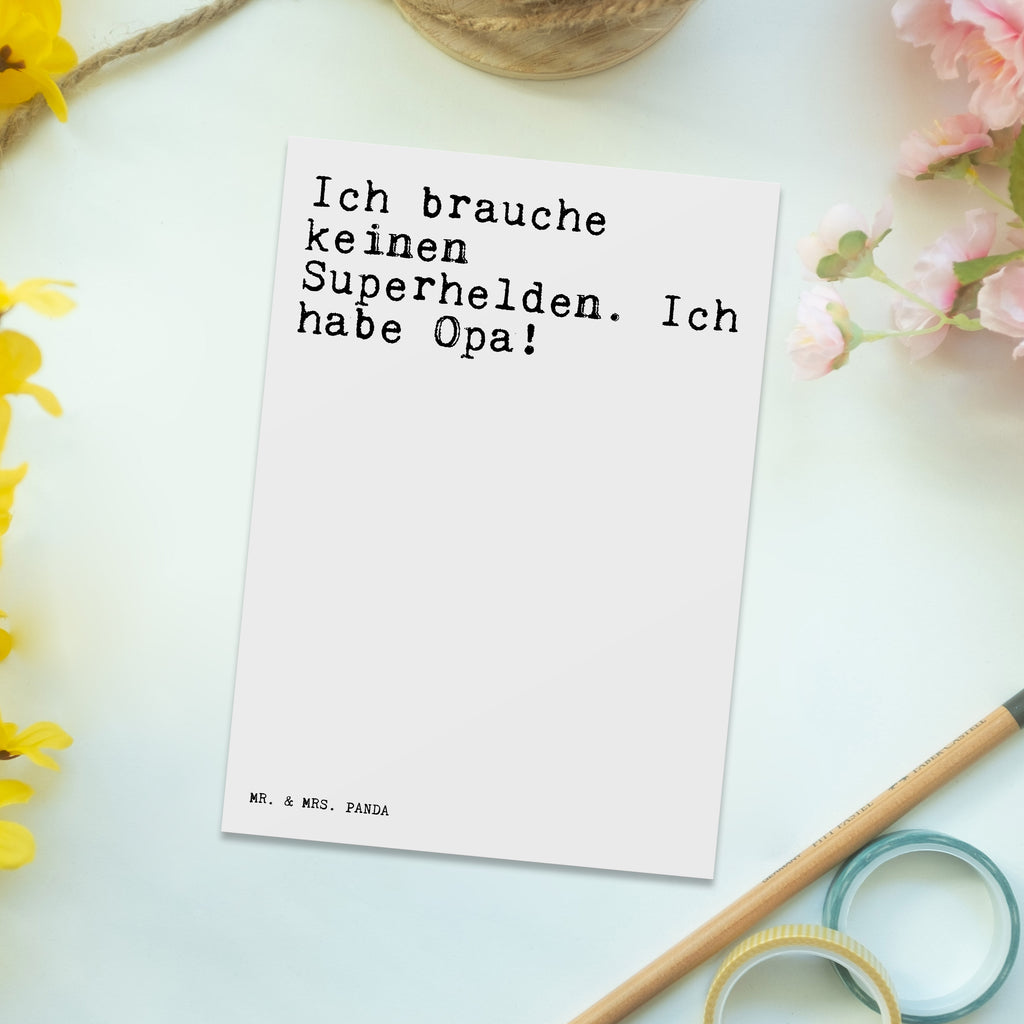 Postkarte Sprüche und Zitate Ich brauche keinen Superhelden. Ich habe Opa! Postkarte, Karte, Geschenkkarte, Grußkarte, Einladung, Ansichtskarte, Geburtstagskarte, Einladungskarte, Dankeskarte, Ansichtskarten, Einladung Geburtstag, Einladungskarten Geburtstag, Spruch, Sprüche, lustige Sprüche, Weisheiten, Zitate, Spruch Geschenke, Spruch Sprüche Weisheiten Zitate Lustig Weisheit Worte