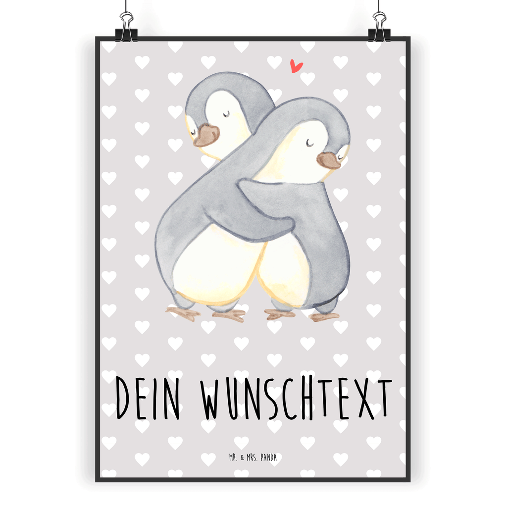 Personalisiertes Poster Pinguine Kuscheln