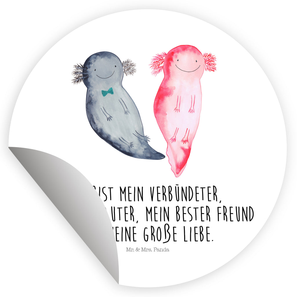 Rund Aufkleber Axolotl Freundin Sticker, Aufkleber, Etikett, Axolotl, Molch, Axolot, Schwanzlurch, Lurch, Lurche, Liebe, große Liebe, Liebesbeweis, Freund, Verlobter, Ehemann, Jahrestag, Valentinstag