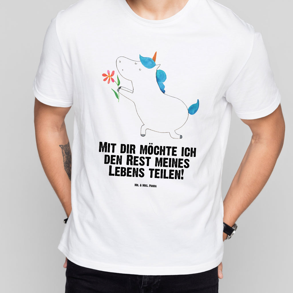 T-Shirt Standard Einhorn Blume T-Shirt, Shirt, Tshirt, Lustiges T-Shirt, T-Shirt mit Spruch, Party, Junggesellenabschied, Jubiläum, Geburstag, Herrn, Damen, Männer, Frauen, Schlafshirt, Nachthemd, Sprüche, Einhorn, Einhörner, Einhorn Deko, Pegasus, Unicorn, Liebe, Liebesbeweis, Antrag, Heiratsantrag, Verlobung, Ehepaar, Pärchen, Partner, Freund, Freundin, Ehe, heiraten