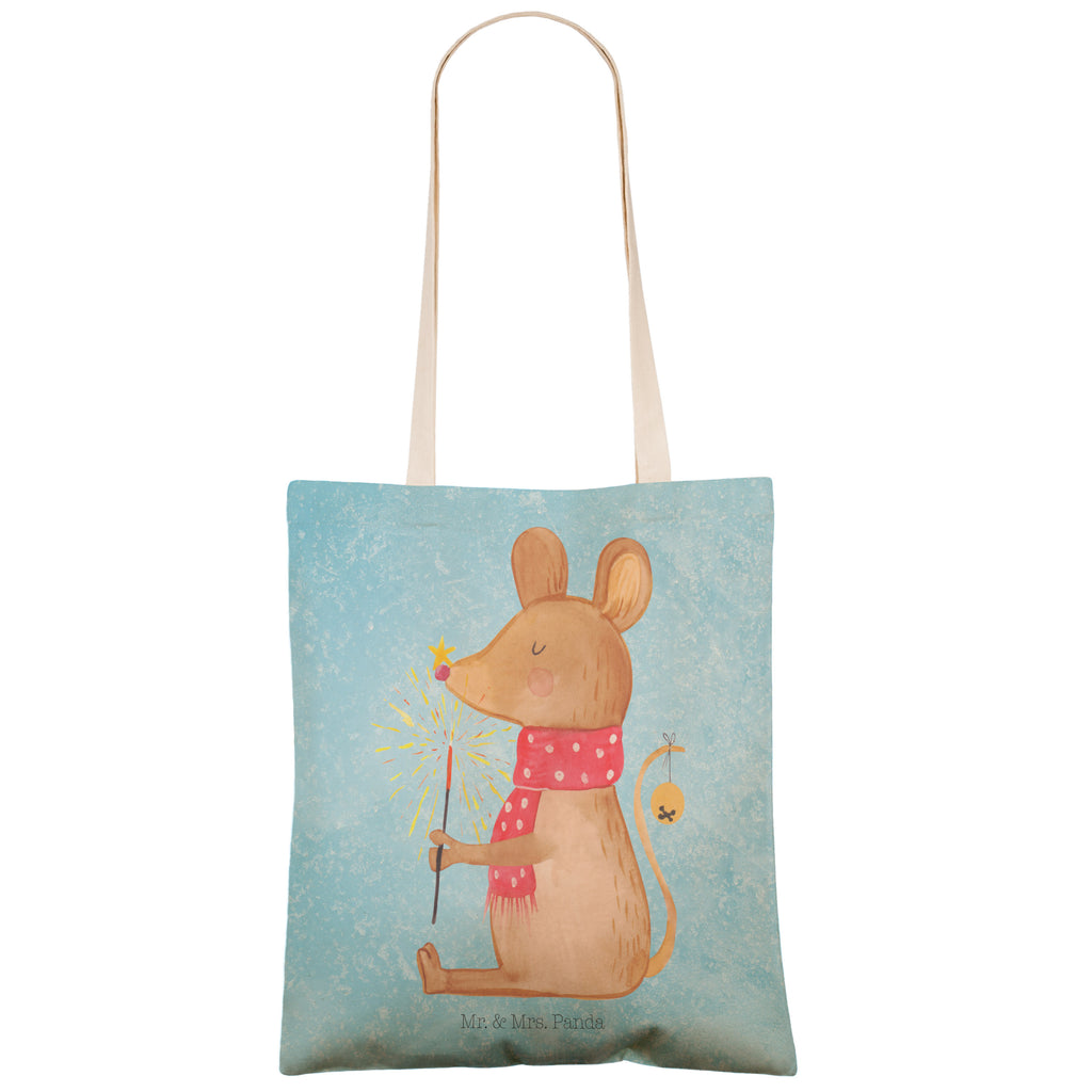 Einkaufstasche Maus Weihnachten Tragetasche, Tasche, Beutel, Stofftasche, Baumwolltasche, Umhängetasche, Shopper, Einkaufstasche, Beuteltasche, Winter, Weihnachten, Weihnachtsdeko, Nikolaus, Advent, Heiligabend, Wintermotiv, Frohe Weihnachten, Weihnachtsgruß, Weihnachtsmotiv, Maus, Mäuschen, Weihnachtswunder