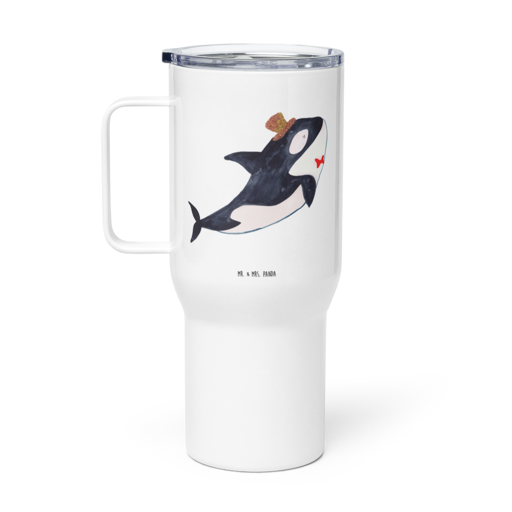 XXL Thermobecher Orca Zylinder Thermobecher, XL Thermobecher, Reisebecher, XL Reisetasse, Großer Thermobecher, Autobecher, Jumbo Becher, Meerestiere, Meer, Urlaub, Narwal, Glitter, Konfetti, Glitzer, Geburtstag, Feier, Fete, Fest, Glückwunsch, Orca