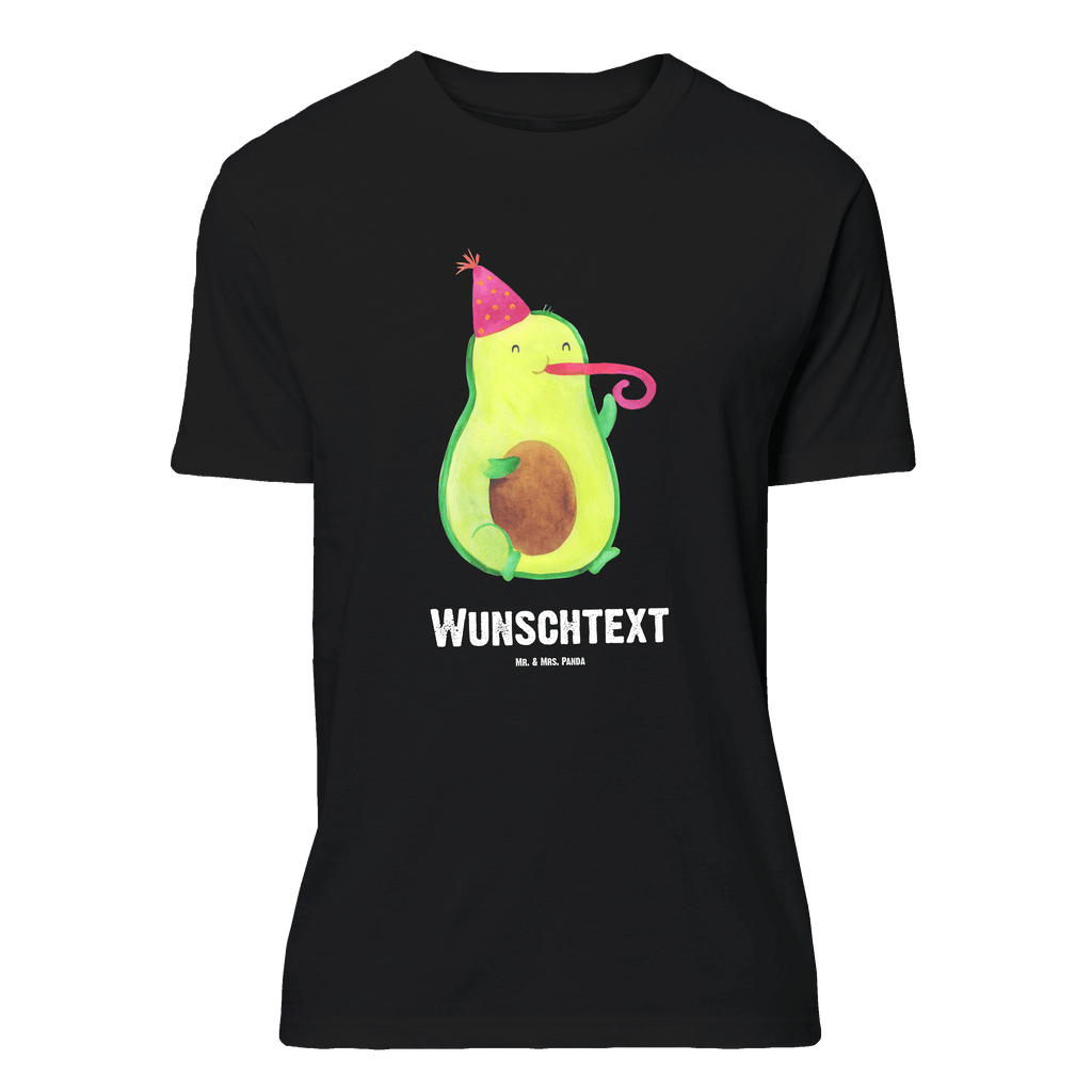 Personalisiertes T-Shirt Avocado Feier T-Shirt Personalisiert, T-Shirt mit Namen, T-Shirt mit Aufruck, Männer, Frauen, Wunschtext, Bedrucken, Avocado, Veggie, Vegan, Gesund, Party, Feierlichkeit, Feier, Fete, Geburtstag, Gute Laune, Tröte