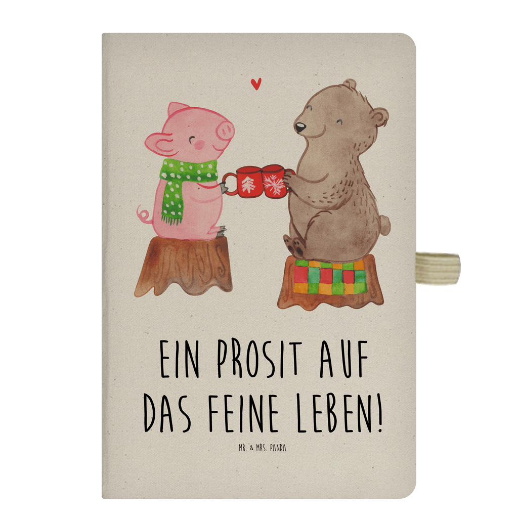 Baumwoll Notizbuch Glühschwein Sause Notizen, Eintragebuch, Tagebuch, Notizblock, Adressbuch, Journal, Kladde, Skizzenbuch, Notizheft, Schreibbuch, Schreibheft, Winter, Weihnachten, Weihnachtsdeko, Nikolaus, Advent, Heiligabend, Wintermotiv, Prost, Alles Gute, Weihnachtszeit, Schwein, Bär