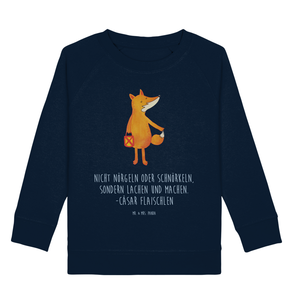 Organic Kinder Pullover Fuchs Laterne Kinder Pullover, Kinder Sweatshirt, Jungen, Mädchen, Fuchs, Füchse, Spruch trösten, Liebeskummer Spruch, Laterne, Sankt Martin, Laternenumzug, Aufmuntern, Cäsar Otto Hugo Flaischlen