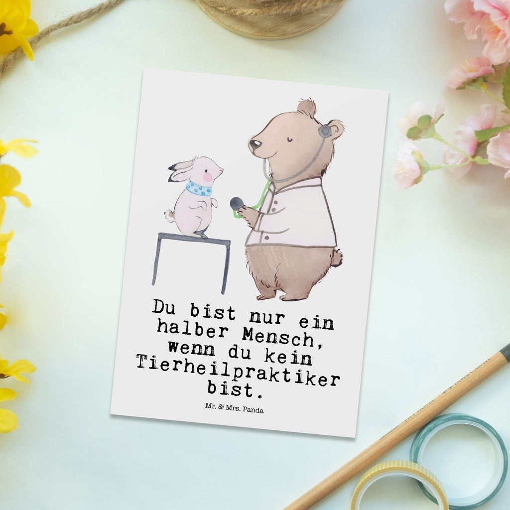 Postkarte Tierheilpraktiker mit Herz Postkarte, Karte, Geschenkkarte, Grußkarte, Einladung, Ansichtskarte, Geburtstagskarte, Einladungskarte, Dankeskarte, Ansichtskarten, Einladung Geburtstag, Einladungskarten Geburtstag, Beruf, Ausbildung, Jubiläum, Abschied, Rente, Kollege, Kollegin, Geschenk, Schenken, Arbeitskollege, Mitarbeiter, Firma, Danke, Dankeschön