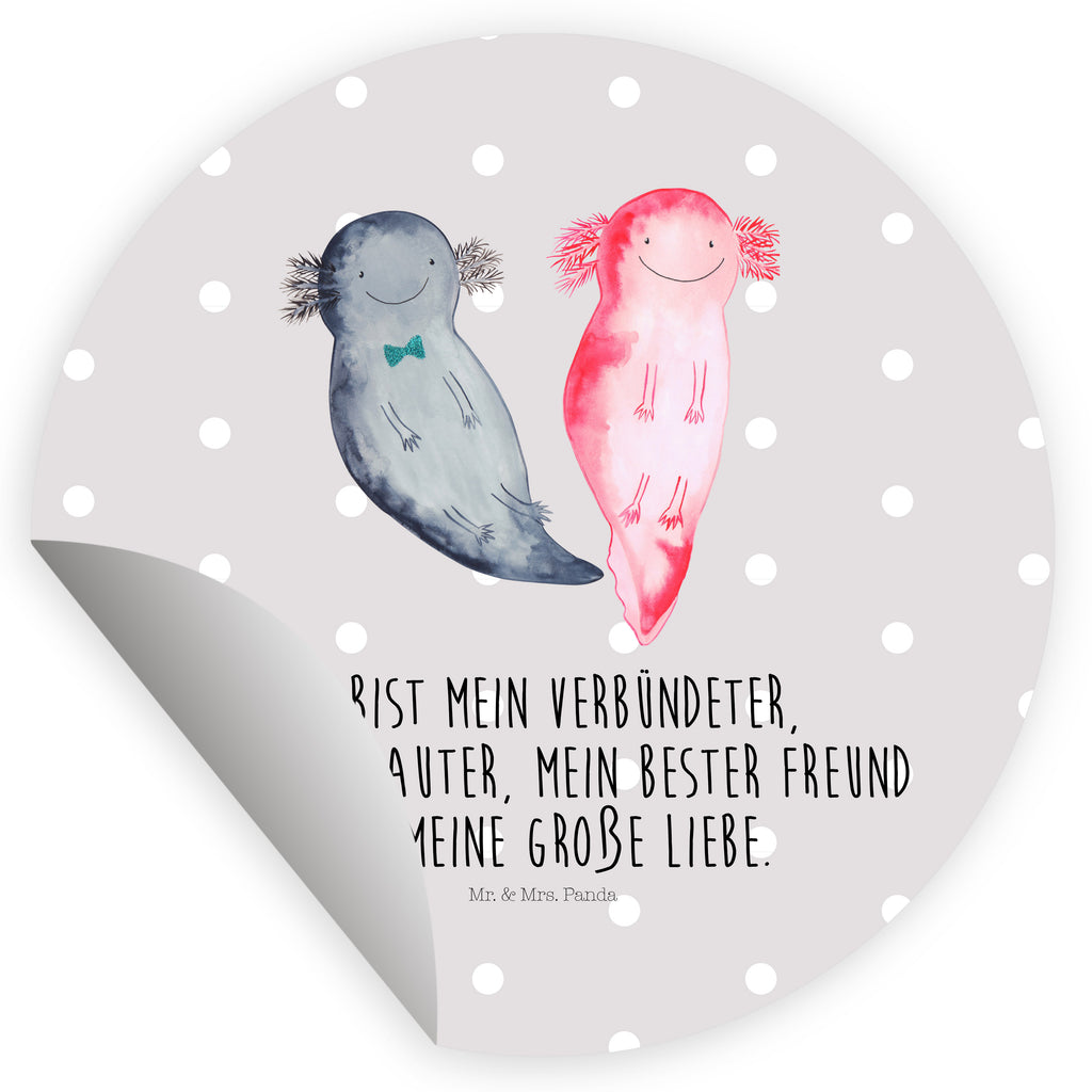 Rund Aufkleber Axolotl Freundin Sticker, Aufkleber, Etikett, Axolotl, Molch, Axolot, Schwanzlurch, Lurch, Lurche, Liebe, große Liebe, Liebesbeweis, Freund, Verlobter, Ehemann, Jahrestag, Valentinstag