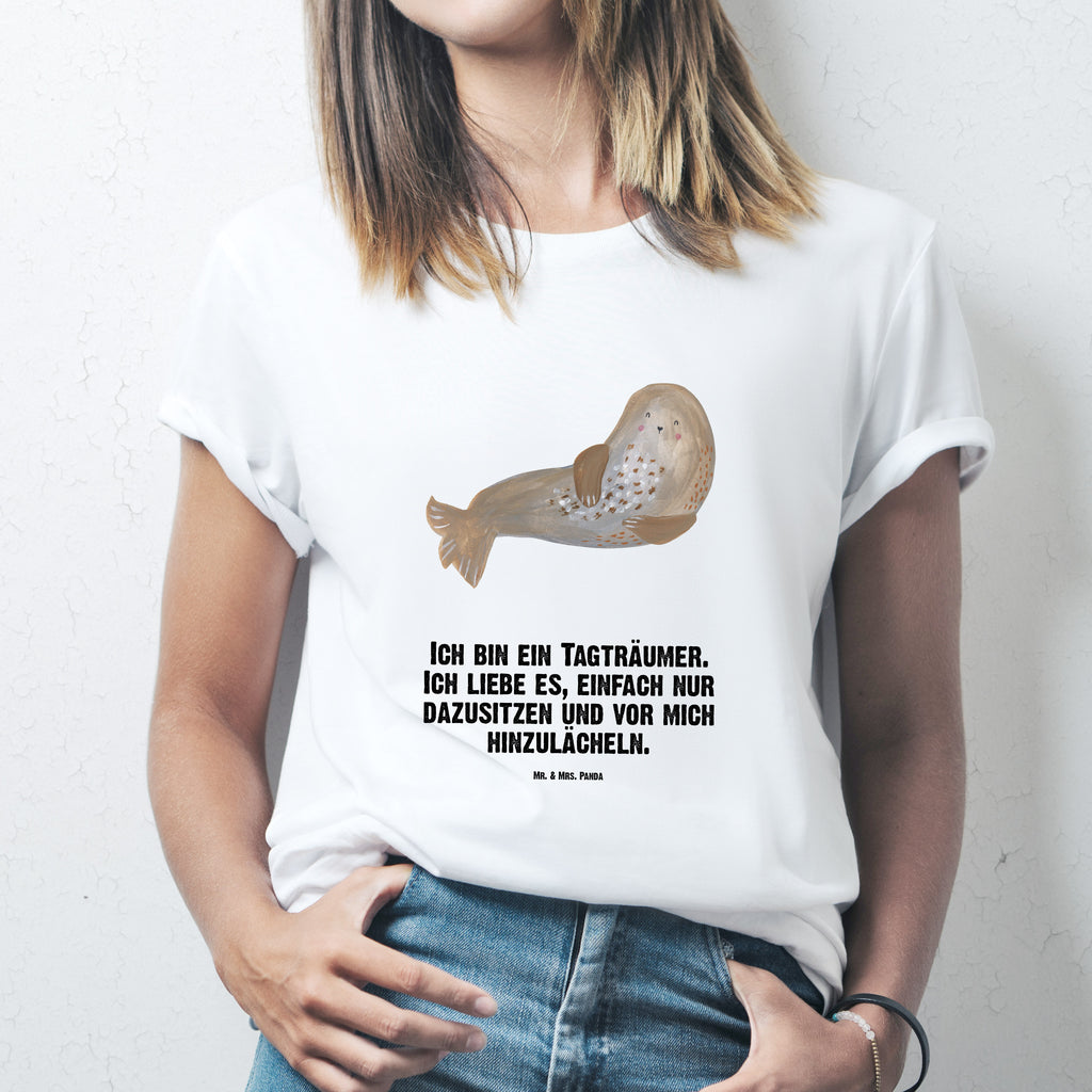 T-Shirt Standard Robbe lachend T-Shirt, Shirt, Tshirt, Lustiges T-Shirt, T-Shirt mit Spruch, Party, Junggesellenabschied, Jubiläum, Geburstag, Herrn, Damen, Männer, Frauen, Schlafshirt, Nachthemd, Sprüche, Tiermotive, Gute Laune, lustige Sprüche, Tiere, Robbe, Robben, Seehund, Strand, Meerestier, Ostsee, Nordsee