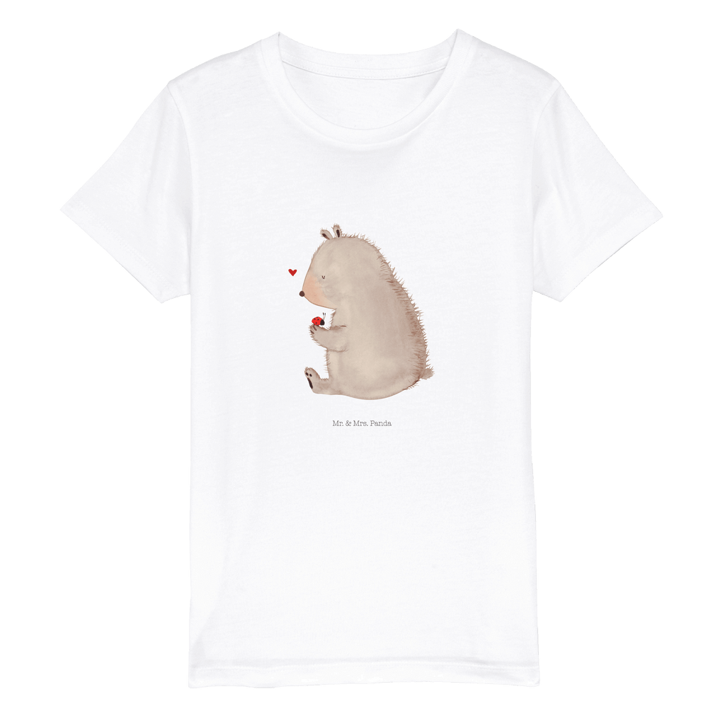 Organic Kinder T-Shirt Bär Marienkäfer Kinder T-Shirt, Kinder T-Shirt Mädchen, Kinder T-Shirt Jungen, Bär, Teddy, Teddybär, Marienkäfer, Liebe, Freiheit, Motivation, Das Leben ist schön