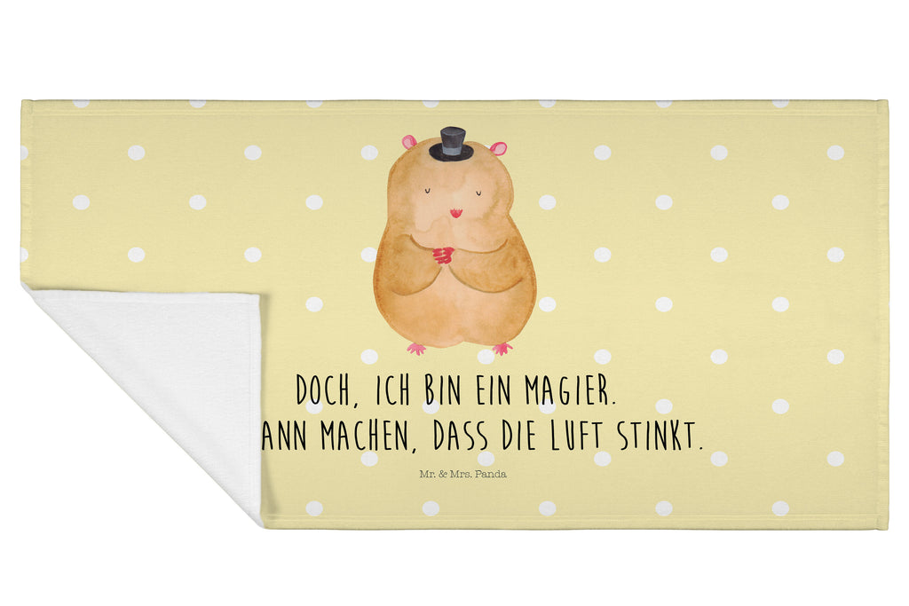 Handtuch Hamster Hut Handtuch, Badehandtuch, Badezimmer, Handtücher, groß, Kinder, Baby, Tiermotive, Gute Laune, lustige Sprüche, Tiere, Hamster, Hut, Magier, Zylinder, Zwerghamster, Zauberer