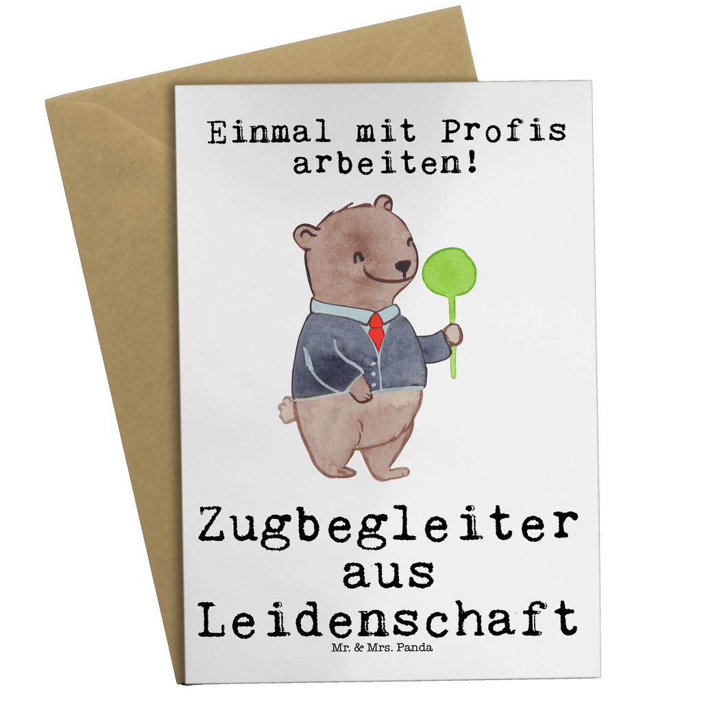 Grußkarte Zugbegleiter aus Leidenschaft Grußkarte, Klappkarte, Einladungskarte, Glückwunschkarte, Hochzeitskarte, Geburtstagskarte, Karte, Ansichtskarten, Beruf, Ausbildung, Jubiläum, Abschied, Rente, Kollege, Kollegin, Geschenk, Schenken, Arbeitskollege, Mitarbeiter, Firma, Danke, Dankeschön