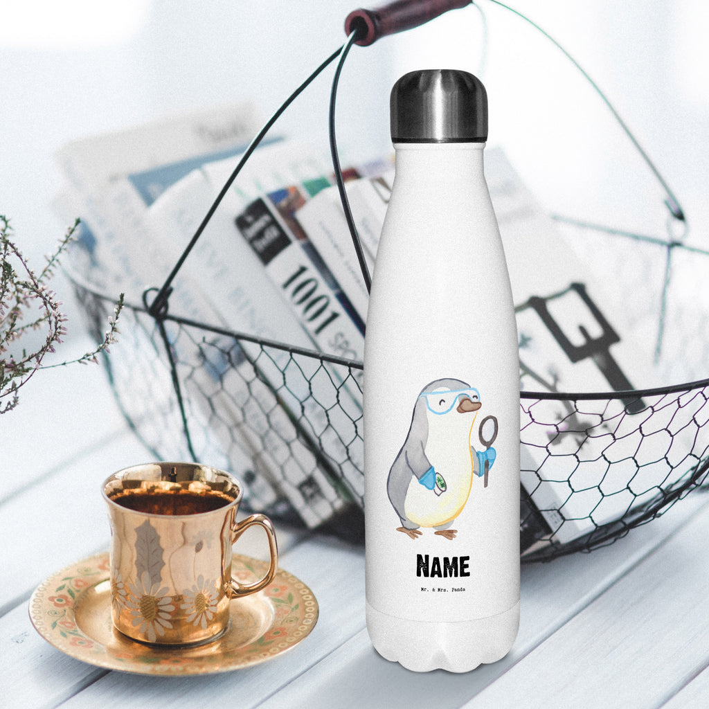 Personalisierte Thermosflasche Biologe mit Herz Personalisierte Isolierflasche, Personalisierte Thermoflasche, Personalisierte Trinkflasche, Trinkflasche Mit Namen, Wunschname, Bedrucken, Namensflasche, Beruf, Ausbildung, Jubiläum, Abschied, Rente, Kollege, Kollegin, Geschenk, Schenken, Arbeitskollege, Mitarbeiter, Firma, Danke, Dankeschön, Biologe, Biologie, Naturwissenschaftler, Labor, Studium, Bachelor, Master