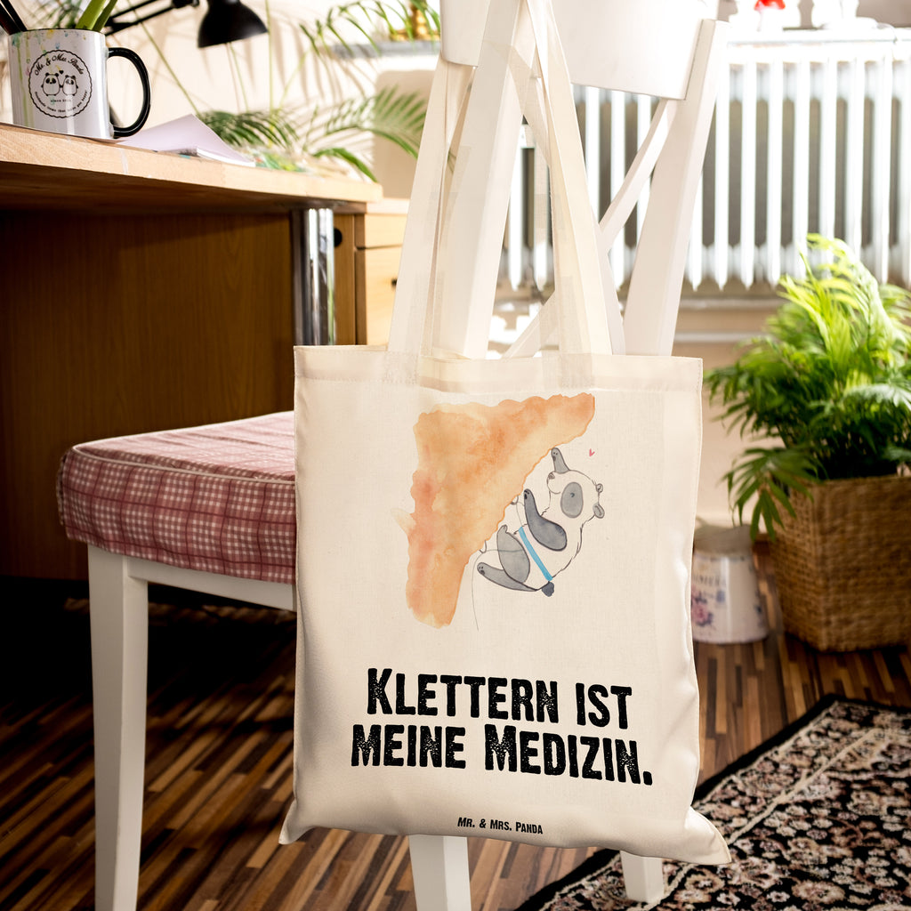 Tragetasche Panda Klettern Medizin Beuteltasche, Beutel, Einkaufstasche, Jutebeutel, Stoffbeutel, Tasche, Shopper, Umhängetasche, Strandtasche, Schultertasche, Stofftasche, Tragetasche, Badetasche, Jutetasche, Einkaufstüte, Laptoptasche, Geschenk, Sport, Sportart, Hobby, Schenken, Danke, Dankeschön, Auszeichnung, Gewinn, Sportler, Klettern, Bouldern, Kletterhalle, Klettersport